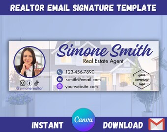 Realtor Email Signature Template: Editable Canva Design (Digital Download)