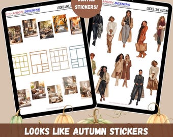 Fall Digital Stickers | GoodNotes, Noteful, PNG | Autumn Scenery & Fashion