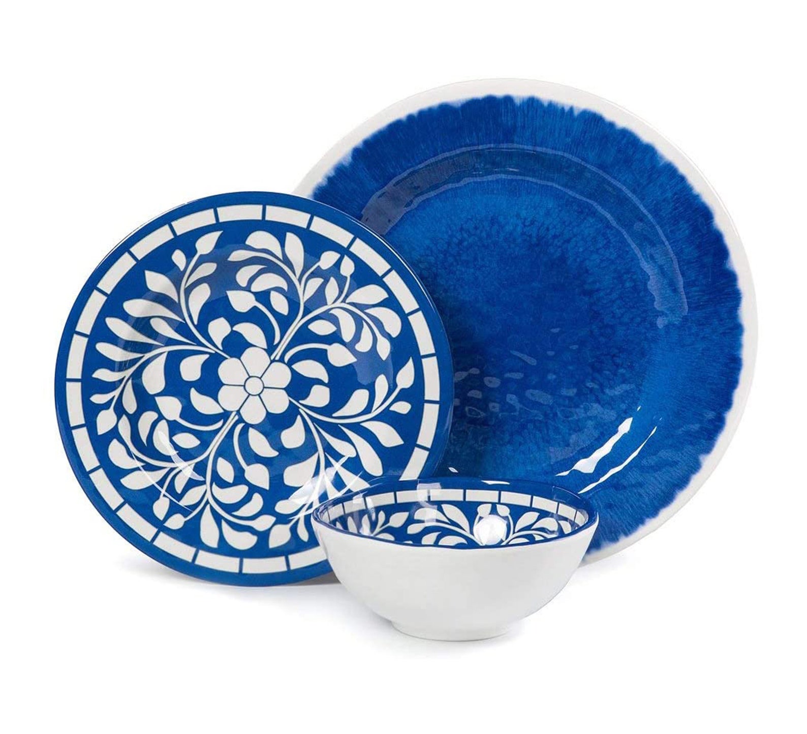 12 Pcs Dinnerware Set Floral Patterned Dishwasher Safe Etsy