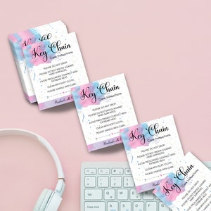 Keychain Care Card, Printable Key Chain Instructions, Instant Download ...