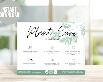 Editable Plant Care Guide Template: Houseplant & Succulent Instructions (Digital Download)