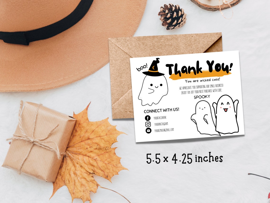 Halloween Business Thank You Card Template Spooky Thank You - Etsy