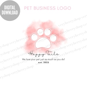 Pet Logo Template, Dog Grooming Logo, Veterinarian Logo, Editable Pet Shop Logo, Dog Paw Logo, Animal Shelter Logo Design, Vet Logo