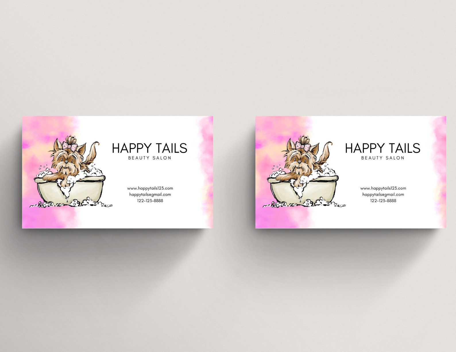 Dog Groomer Business Card Template, 3.5 X 2 Pet Grooming Business Card