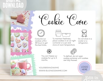 Cookie Care Kartenvorlage: Druckvorlage (Digitaler Download)