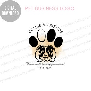 Pet Business Logo Template, Dog Grooming Logo, Veterinarian Logo, Editable Pet Shop Logo, Dog Paw Logo, Animal Shelter Logo Design