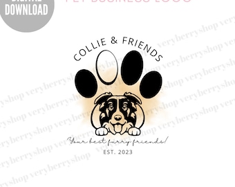 Bearbeitbare Haustier Business Logo Vorlage: Hundepfote Design (Digitaler Download)