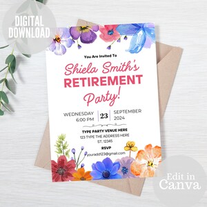 Modelo de convite para festa de aposentadoria, convite para aposentadoria, jantar de aposentadoria, aposentadoria surpresa para impressão, download digital, editável