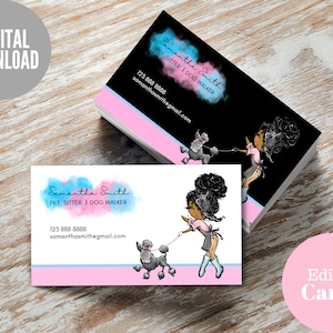 Dog Walking Visitenkartenvorlage, Dog Walker Karte, Petsitting Business, Pet Boarding Card, Minimalist Pet Sitter Card, Pet Groomer Card