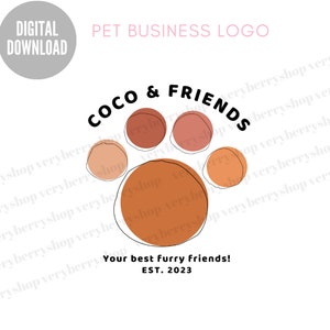 Pet Business Logo Template, Dog Grooming Logo, Veterinarian Logo, Editable Pet Shop Logo, Dog Paw Logo, Animal Shelter Logo Design