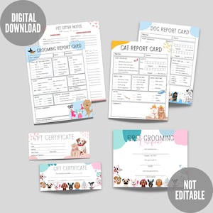 Carnet de notes pour chien, Carnet de notes pour animal de compagnie, Certificat-cadeau pour animal de compagnie, Lot affaires pour animaux de compagnie, Carnet de notes pour chat, Lot pour gardien d'animal de compagnie, Rapport pour promeneur de chien