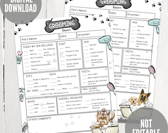 Rapportkaart hondenverzorging: formulier huisdierspa (digitale download)