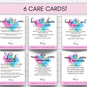 Care Card Bundle: Jewelry, Decal, Keychain, Mug, Resin (Printable PDF)
