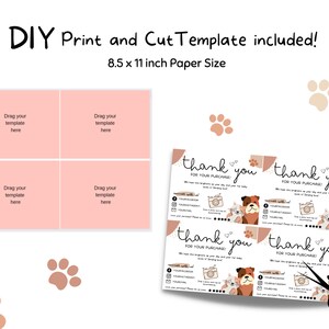 Pet Thank You Card Template: Dog & Cat Business Card (instant Download ...