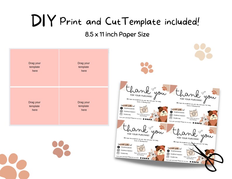 Pet Thank You Card Template Dog Thank You Card Pet Business - Etsy