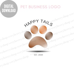Pet Business Logo, Dog Grooming Logo, Veterinary Logo, Editable Pet Salon Logo, Dog Paw Logo, Animal Shelter Logo, Pet Shop Logo