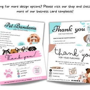 Pet Thank You Card Template, Dog Thank You Card Printable, Pet Business ...