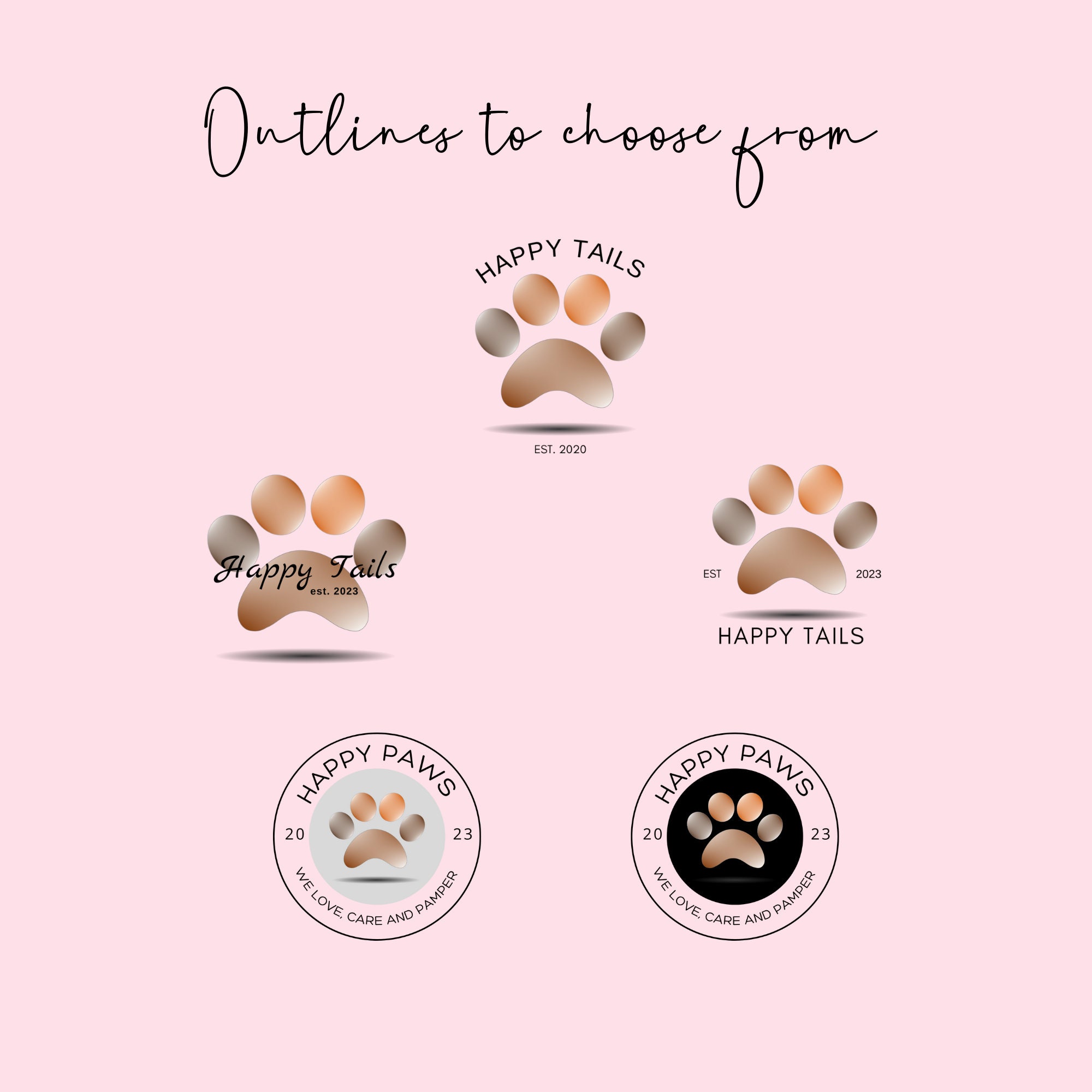 Editable Pet Paw Logo: Canva Template (digital Download) - Etsy