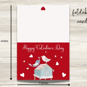 Printable Valentines Day Card, Love Birds Card, Instant Download, Gift ...