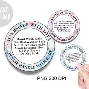 Tumbler Care Cards, Instructions Cards for Small Business, Ready to Print, Instant Download Cup Care