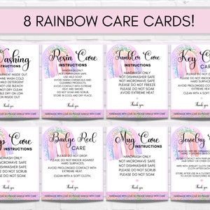 Printable Rainbow Care Card Bundle: Small Business Instructions (PDF)