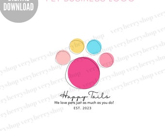Hundepfote Business Logo Vorlage: Bearbeitbares Pet Shop Design (Digitaler Download)