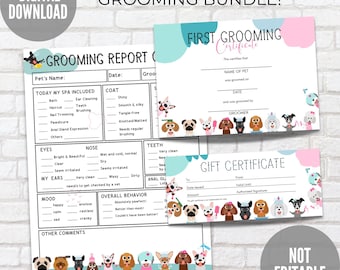 Bundel hondenverzorgingsrapport: formulieren voor dierenspa (digitale download)