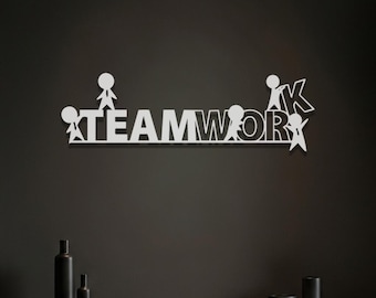 Metal Wall Art Decor, Office Motivation Sign, Modern Workplace Wall Design, Corporate Inspirational Artwork Gift for Teams & Colleagues