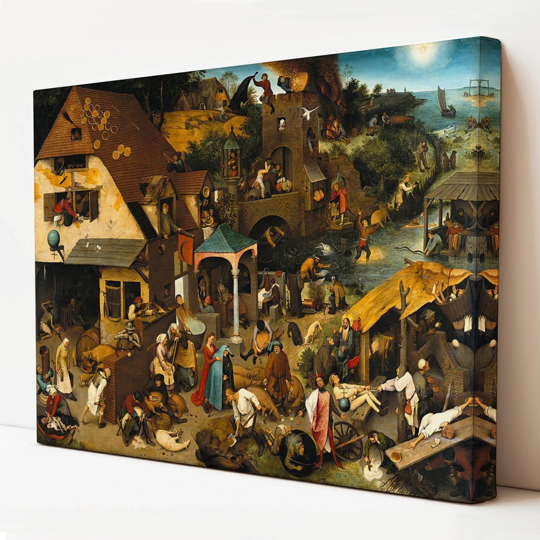 Elder Pieter Bruegel - Dutch Proverbs Blue Cloak Painting, Home Decor ...