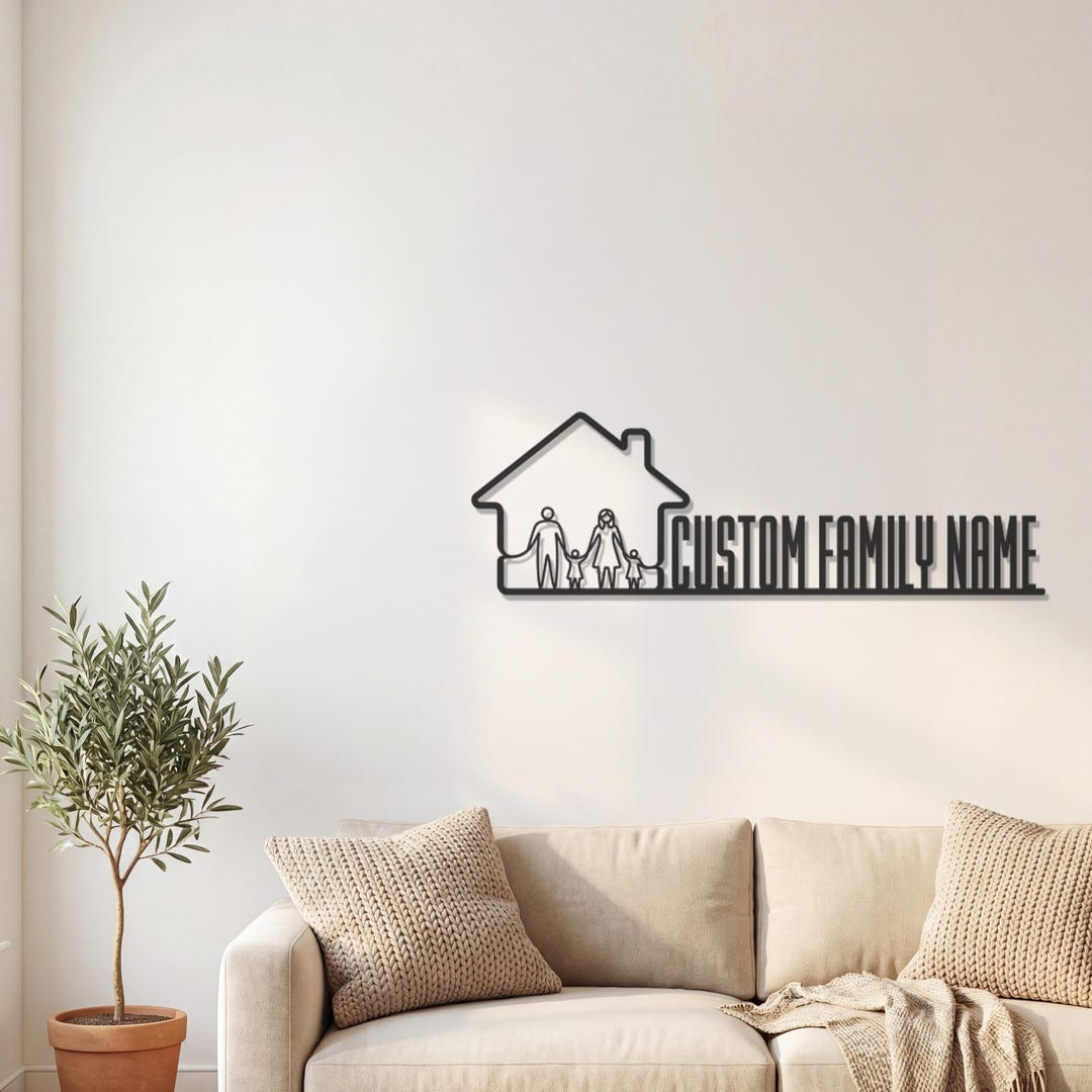 Custom Family Name Metal House Sign, Personalized Wall Art Decor - Etsy