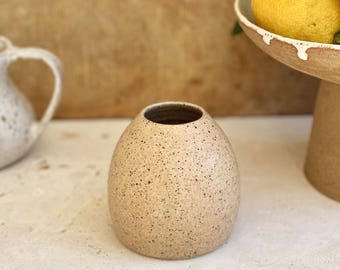 Handmade Bud Vase, Curvy and Cute with Speckles