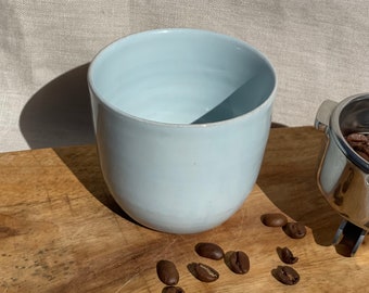 Handmade Pale Blue Coffee Cup, Duck Egg Glaze