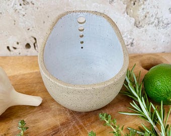 Handmade Ceramic Herb Stripper Bowl, Pottery Kitchen Tool, Mother's Day Gift