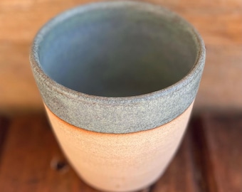 Handmade Dusky Blue Ceramic Coffee Cup: Stoneware Espresso & Cappuccino Size