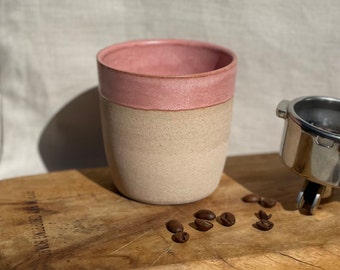 Rose Pink Ceramic Coffee Cup: Handmade Pottery Mug