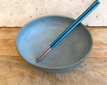 Handmade Ceramic Bowl: Dusky Blue Pasta, Ramen, or Acai Serving Dish