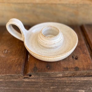 Retro Design Candleholder, Handmade Ceramic Candlestick Holder