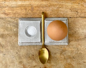 Handmade Ceramic Egg Cup: Breakfast Egg Board with Salt Holder