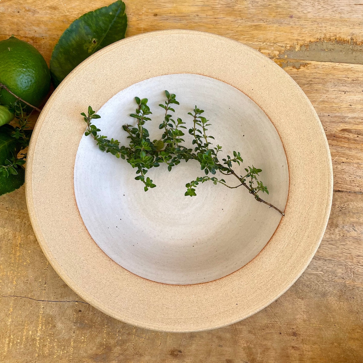 Ceramic Flat Rim Pasta Bowl, Handmade Wide Rimmed Soup Bowl - Etsy