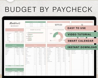 Budget By Paycheck Budget Spreadsheet Financial Planner Template Google Sheets Monthly Tracker Weekly Biweekly Bill Calendar Expense Tracker