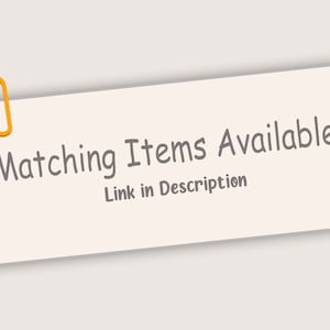 May include: A white note with a yellow paperclip attached to the top. The note says "Matching Items Available" and "Link in Description".