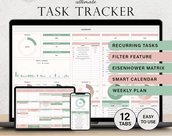 Aufgaben-Tracker To Do-Listen-Spreadsheet-Vorlage Tägliche Aufgaben Wiederkehrende Aufgaben Produktivitätsplaner To-Do-Liste Projektmanagement Google Sheets