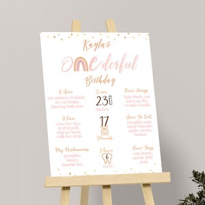 Affiche Onederful Milestone Isnt She Lovely Isnt She Onederful tableau tableau signe fille étape étape décoration rose or MODIFIABLE instant O01