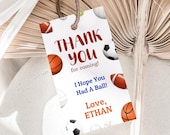 Sports Favor Tags Sports Thank You Tags Sports Birthday Party Tags Sports Gift Tags Sports Favour Labels EDITABLE Instant Digital S12