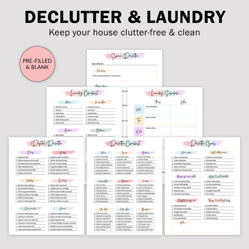 Cleaning Schedule Cleaning Checklist Cleaning Planner Daily Weekly ...