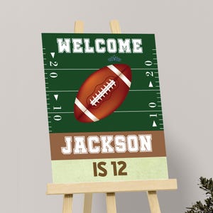 Football Welcome Sign Football Birthday Sign First Year Down Welcome Poster 1st Birthday Party Decor Sports Decoration Boy EDITABLE F04
