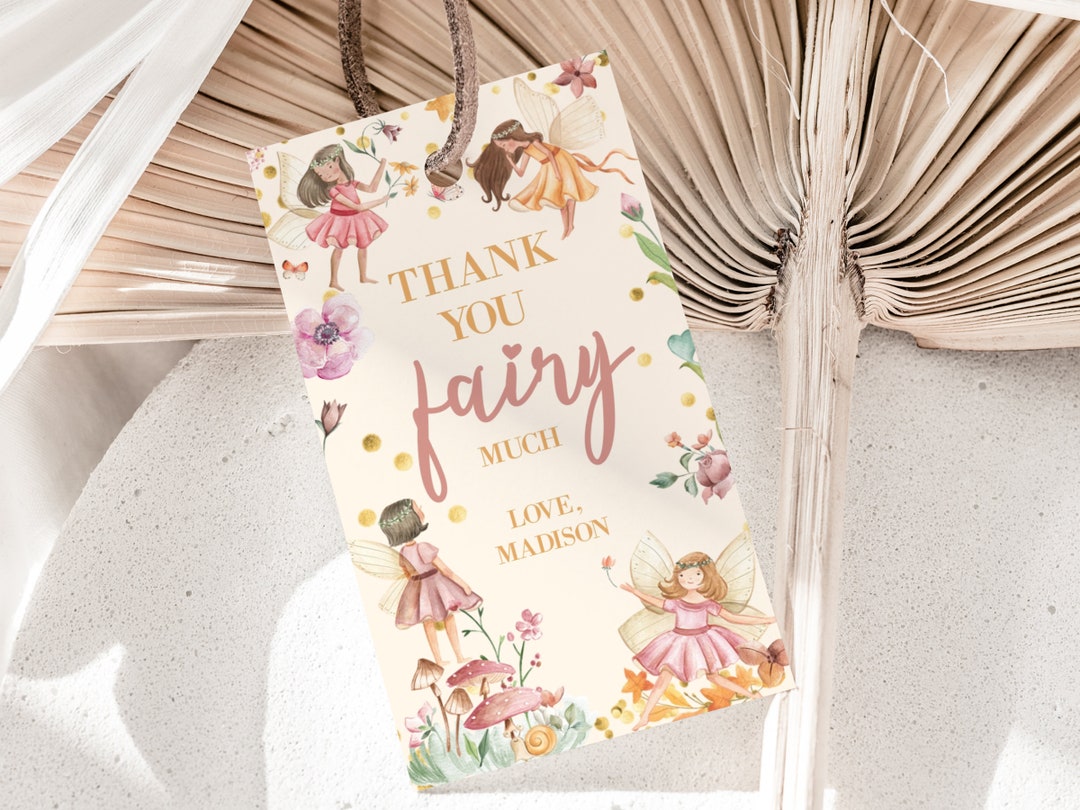 Fairy Favor Tag Template Editable Enchanted Garden Forest Girl - Etsy