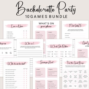 Clean Bachelorette Party Games Clean Hens Party Games Bachelorette Games Bundle Fun Hen Do Games Weekend Pink PRINTABLE Instant Download