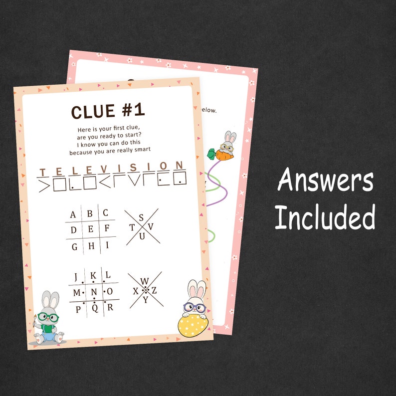 Chasse au trésor de Pâques pour les adolescents Indices de chasse aux œufs de Pâques Enfants plus âgés Lapin de Pâques Escape Game Panier de Pâques Chasse au trésor Jeu d'intérieur IMPRIMABLE image 10