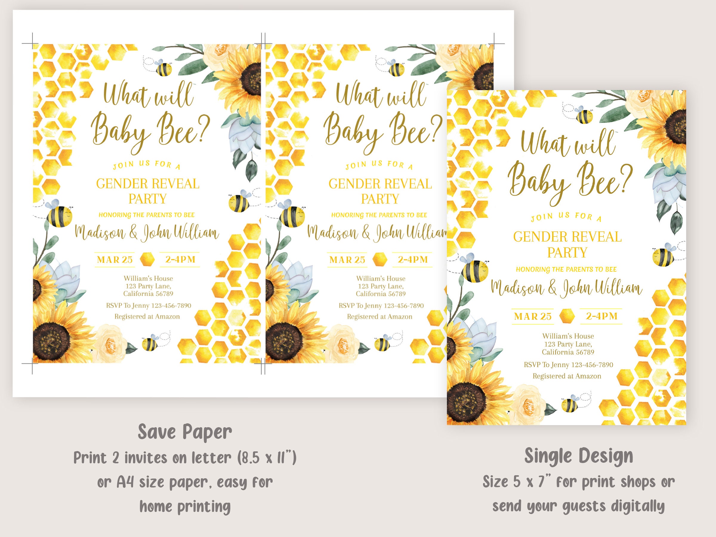 What Will Baby Bee Gender Reveal Party Baby Bee Gender - Etsy